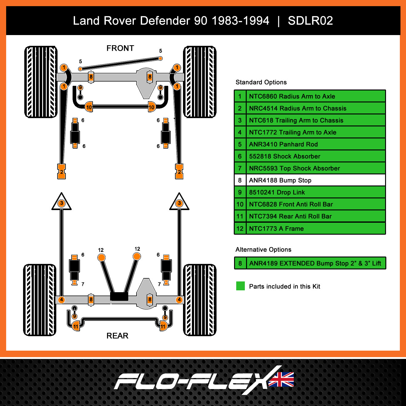 Land Rover Defender 90/110 1983-1994 - Mega Kit Extended Bump Stops - Image 3