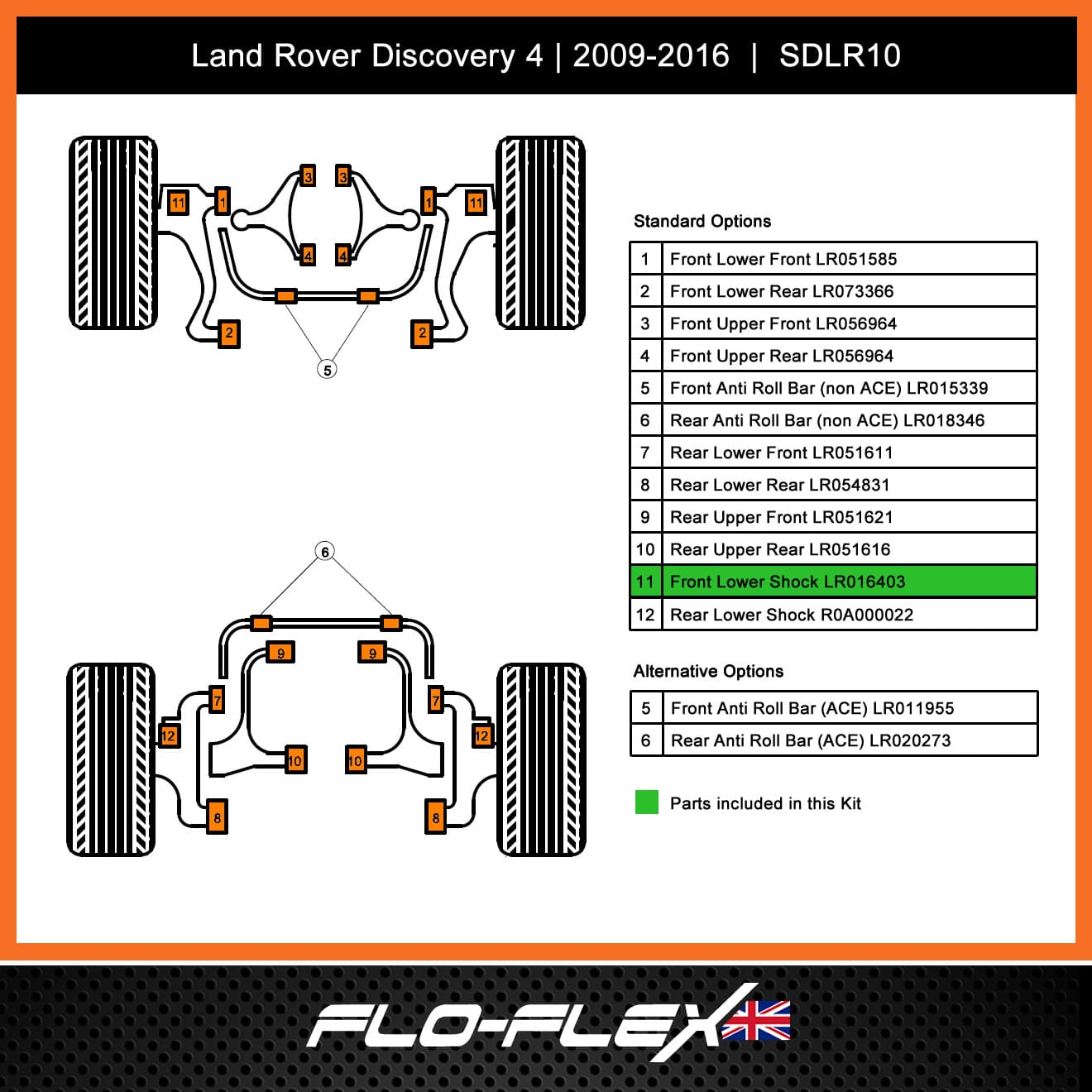 Land Rover Range Rover Sport/Discovery 3/Discovery 4 - Front Lower Shock Bush Set - Image 3